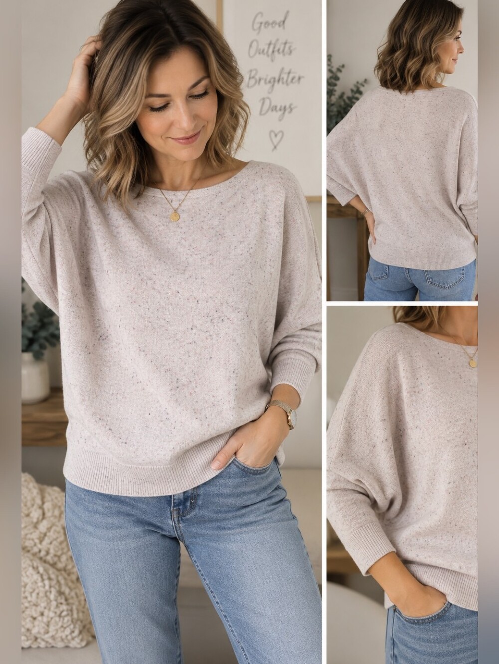 Reitmans Essentials Cashmere Blend Sweater XL – Soft Beige